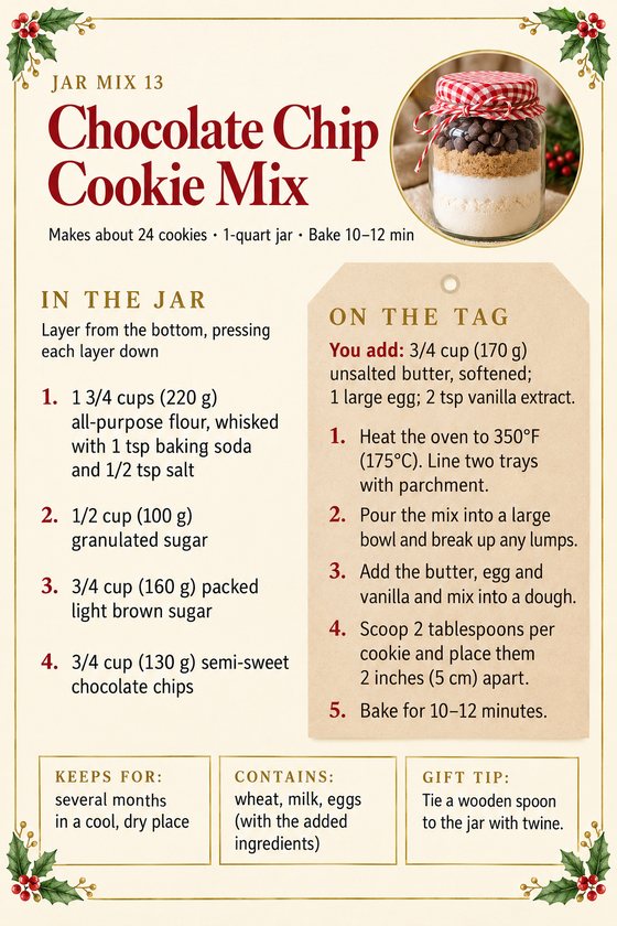 Page: Chocolate Chip Cookie Mix in a jar